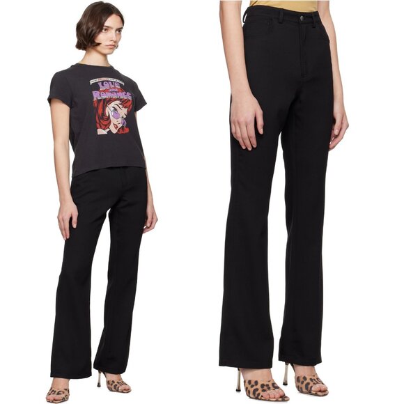 NWT New $425 Re/Done Black Riding Wool Trouser Jeans Size 29 - Picture 2 of 9